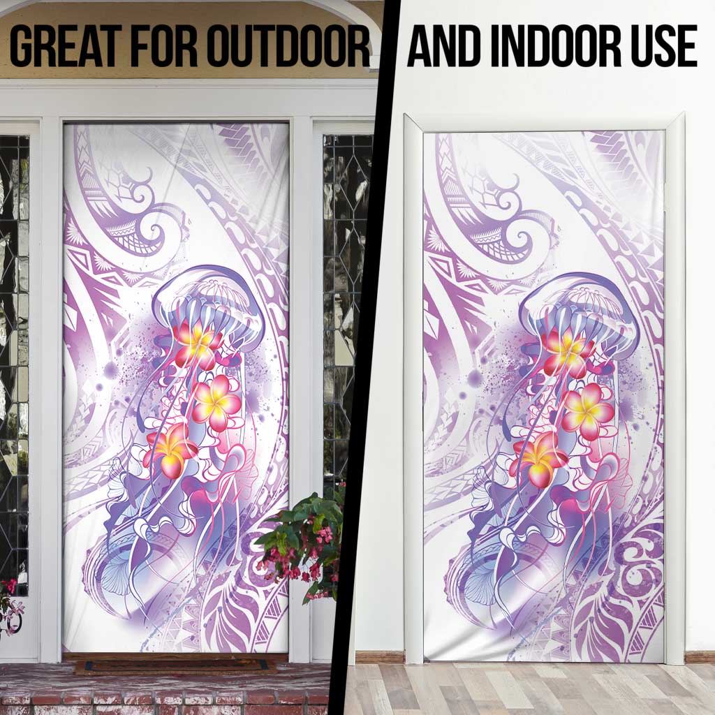 Lavender Polynesian Jellyfish Door Cover Watercolor Glows - Polynesian Pride