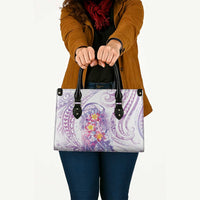 Lavender Polynesian Jellyfish Leather Bag Watercolor Glows - Polynesian Pride