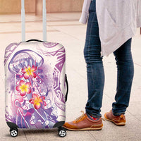 Lavender Polynesian Jellyfish Luggage Cover Watercolor Glows - Polynesian Pride