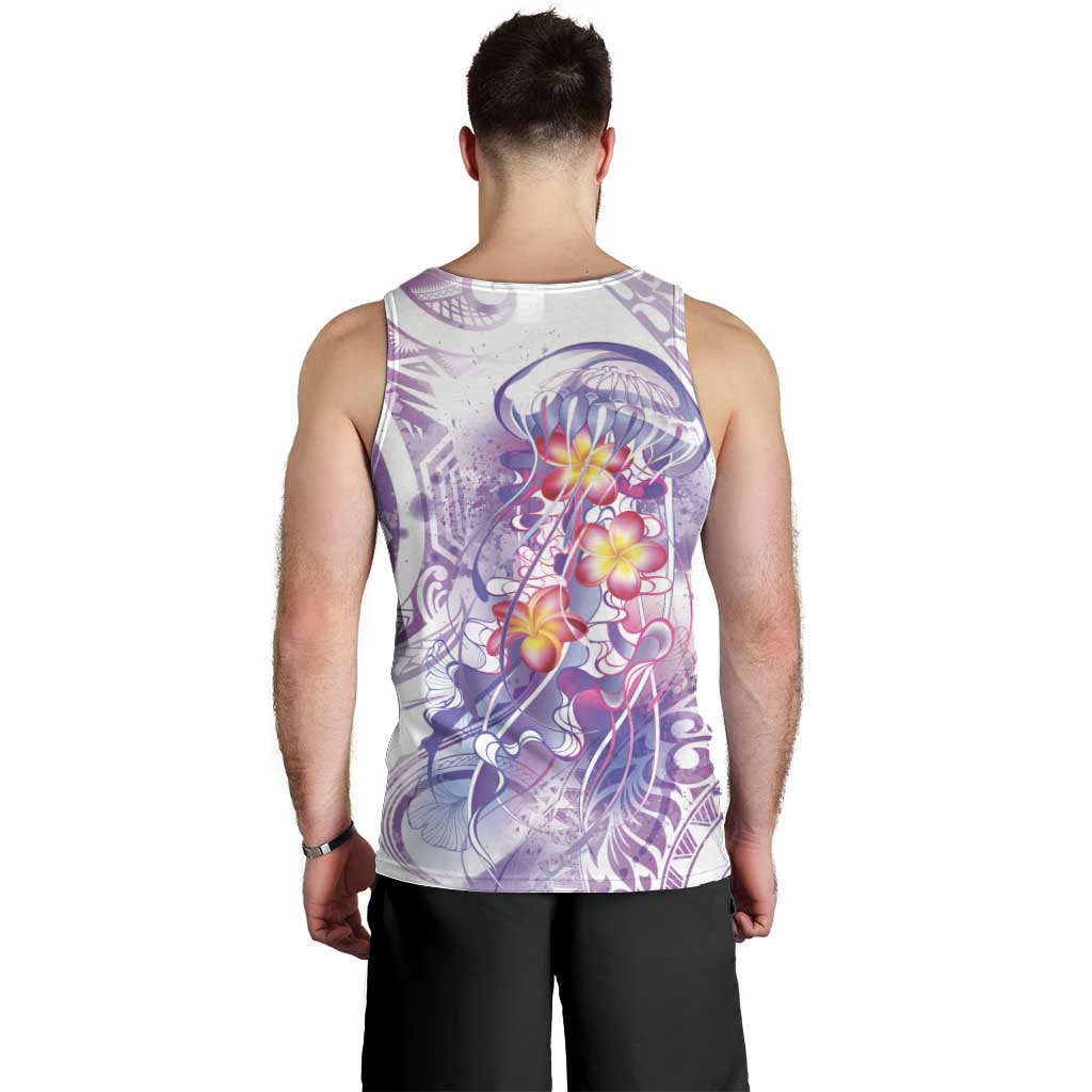 Lavender Polynesian Jellyfish Men Tank Top Watercolor Glows - Polynesian Pride