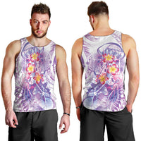 Lavender Polynesian Jellyfish Men Tank Top Watercolor Glows - Polynesian Pride