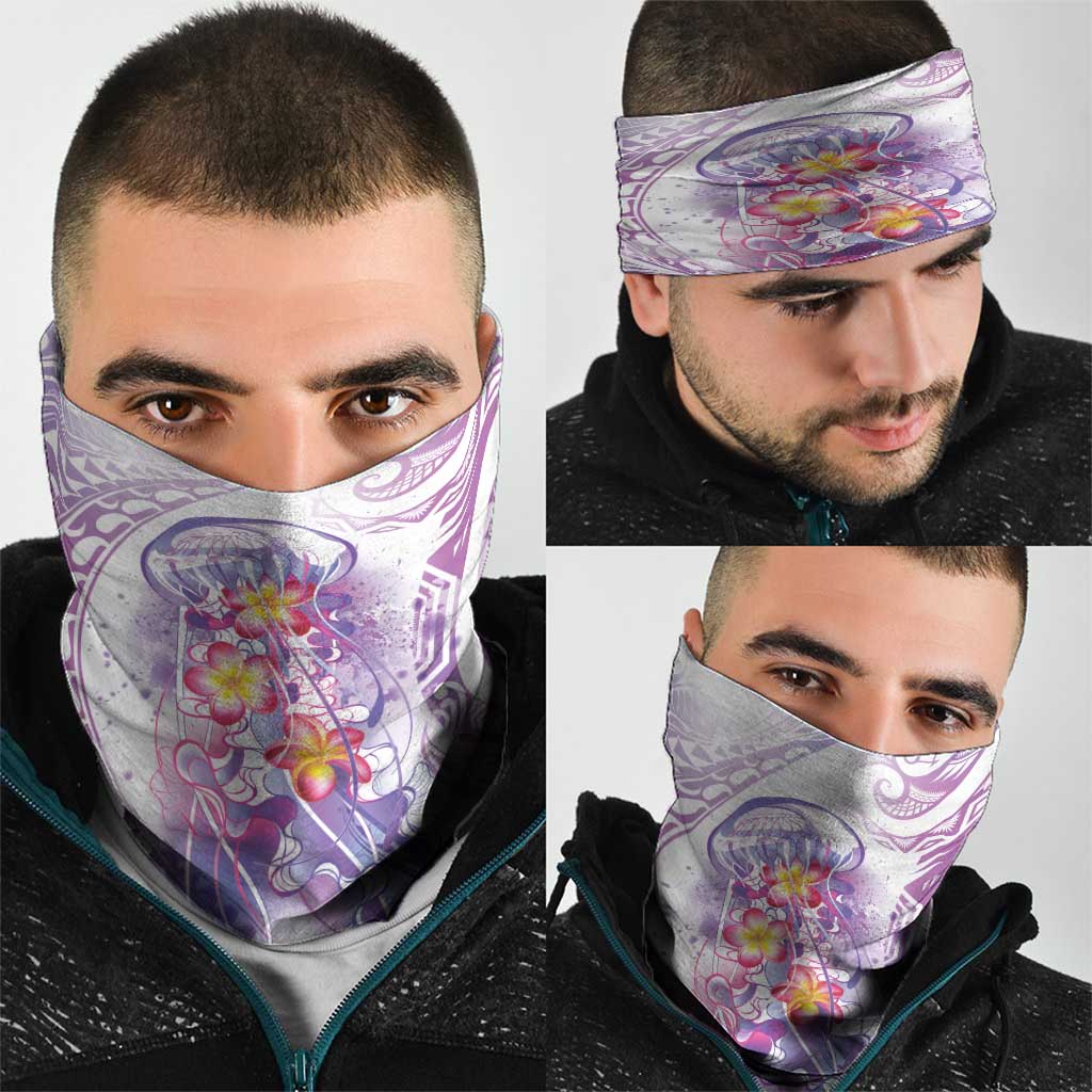 Lavender Polynesian Jellyfish Neck Gaiter Watercolor Glows - Polynesian Pride