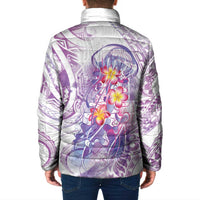 Lavender Polynesian Jellyfish Padded Jacket Watercolor Glows - Polynesian Pride