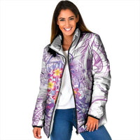 Lavender Polynesian Jellyfish Padded Jacket Watercolor Glows - Polynesian Pride