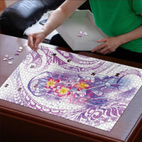 Lavender Polynesian Jellyfish Puzzle Watercolor Glows - Polynesian Pride