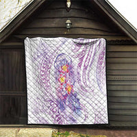 Lavender Polynesian Jellyfish Quilt Watercolor Glows - Polynesian Pride