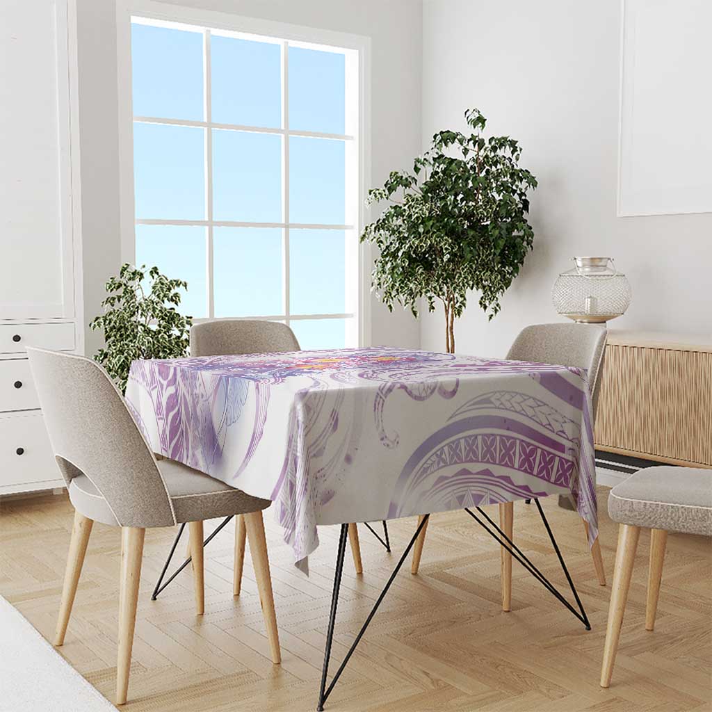 Lavender Polynesian Jellyfish Tablecloth Watercolor Glows - Polynesian Pride