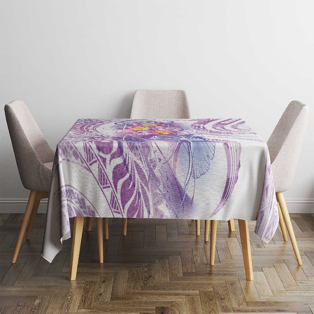 Lavender Polynesian Jellyfish Tablecloth Watercolor Glows - Polynesian Pride