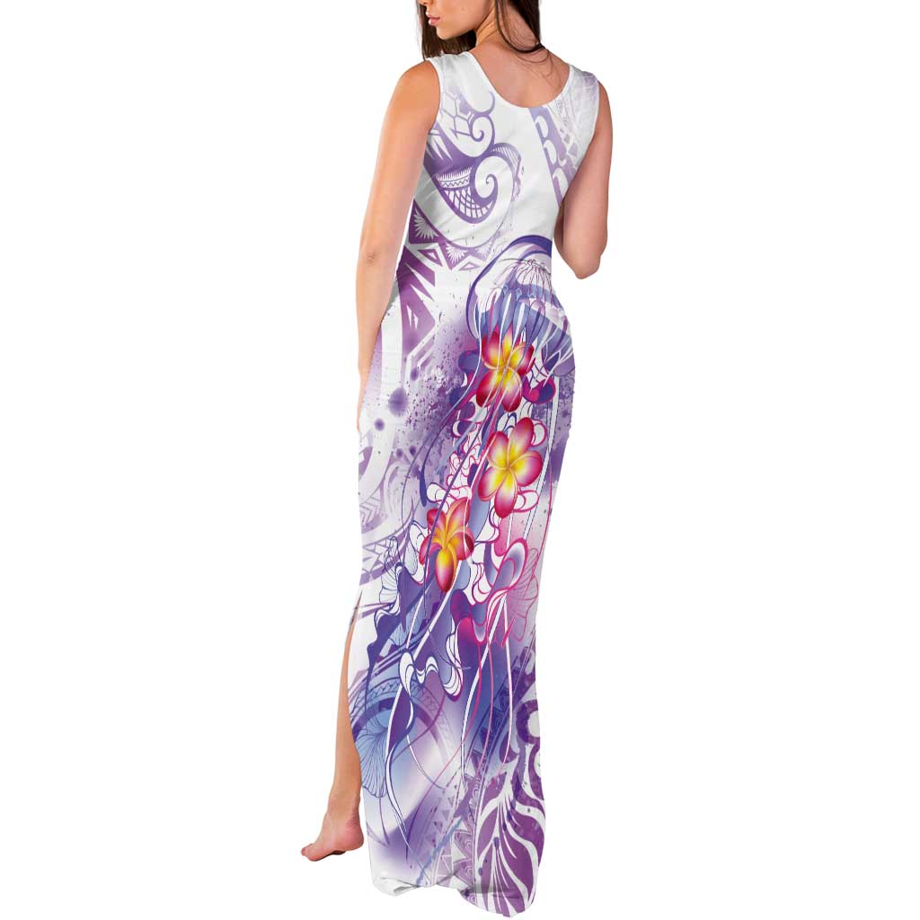 Lavender Polynesian Jellyfish Tank Maxi Dress Watercolor Glows - Polynesian Pride