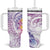 Lavender Polynesian Jellyfish Tumbler With Handle Watercolor Glows - Polynesian Pride