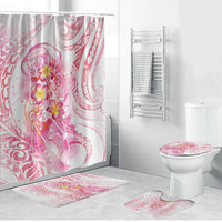 Rose Pink Polynesian Jellyfish Bathroom Set Watercolor Glows - Polynesian Pride