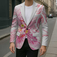 Rose Pink Polynesian Jellyfish Blazer Watercolor Glows - Polynesian Pride