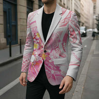 Rose Pink Polynesian Jellyfish Blazer Watercolor Glows - Polynesian Pride