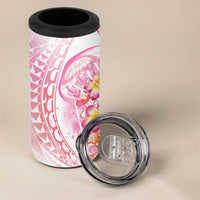 Rose Pink Polynesian Jellyfish 4 in 1 Can Cooler Tumbler Watercolor Glows - Polynesian Pride