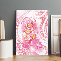 Rose Pink Polynesian Jellyfish Canvas Wall Art Watercolor Glows - Polynesian Pride