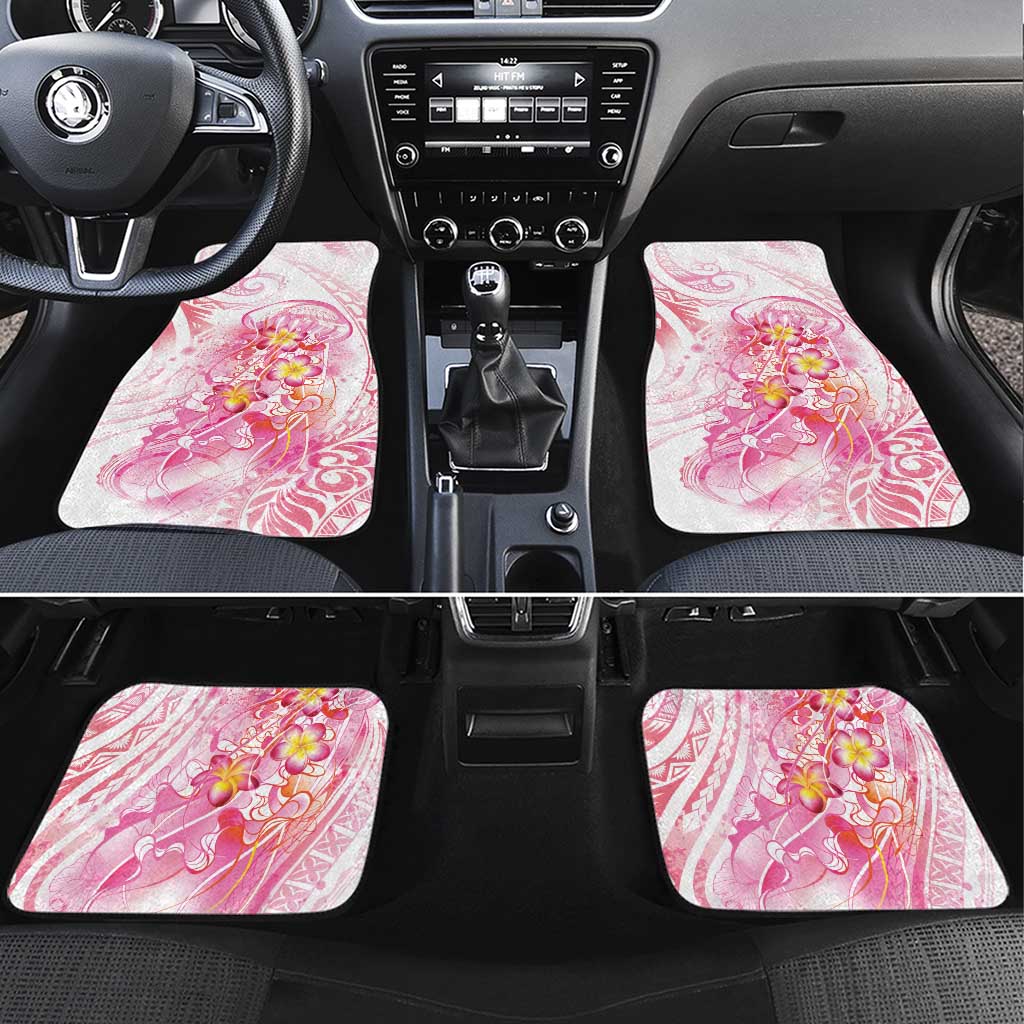 Rose Pink Polynesian Jellyfish Car Mats Watercolor Glows - Polynesian Pride