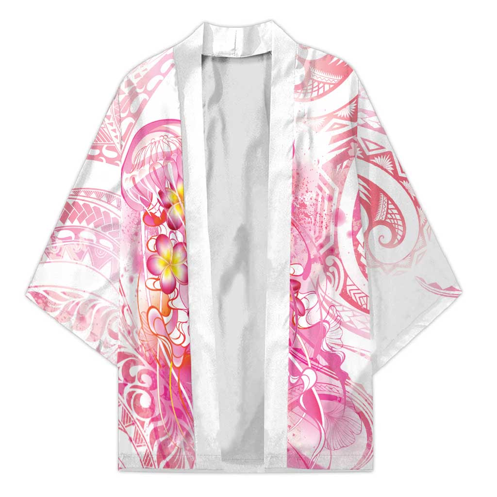 Rose Pink Polynesian Jellyfish Kimono Watercolor Glows - Polynesian Pride