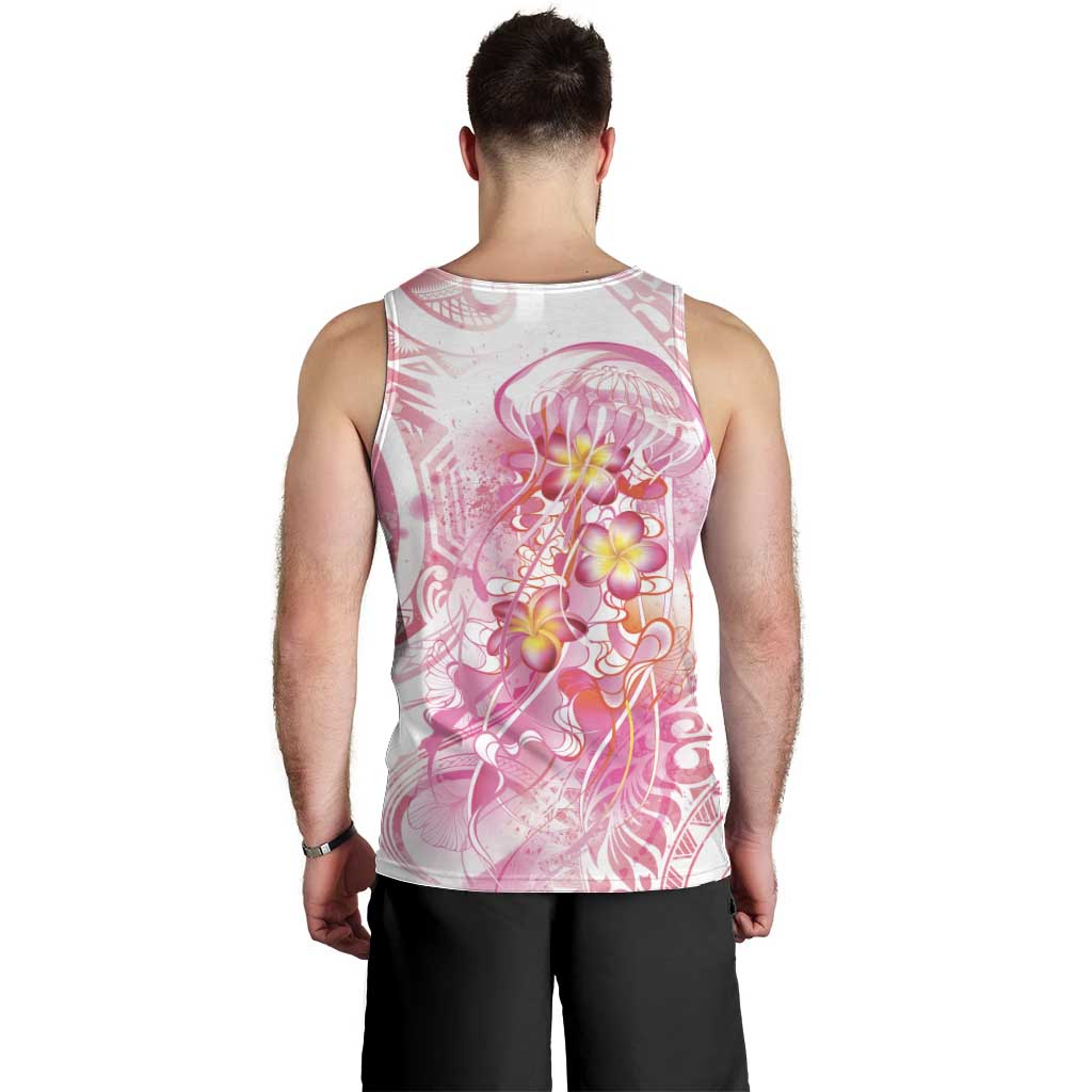 Rose Pink Polynesian Jellyfish Men Tank Top Watercolor Glows - Polynesian Pride