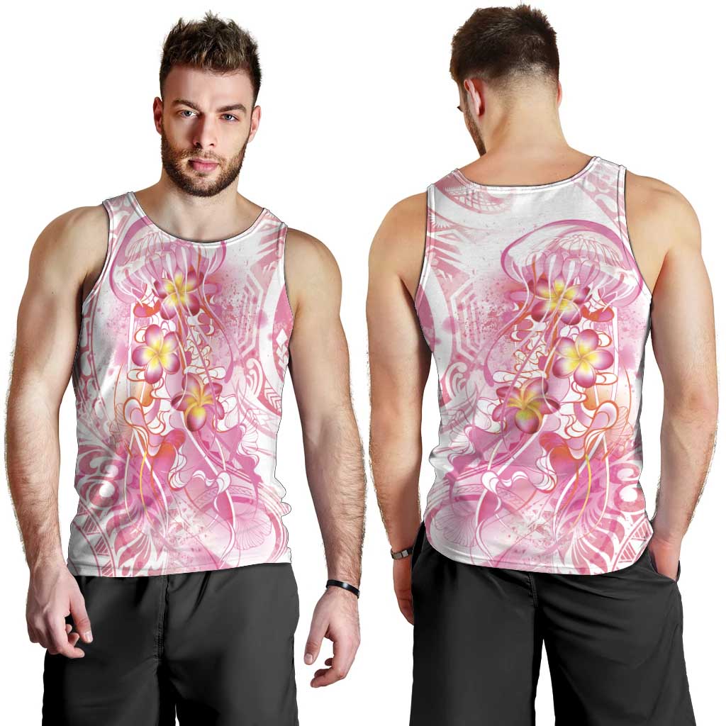 Rose Pink Polynesian Jellyfish Men Tank Top Watercolor Glows - Polynesian Pride