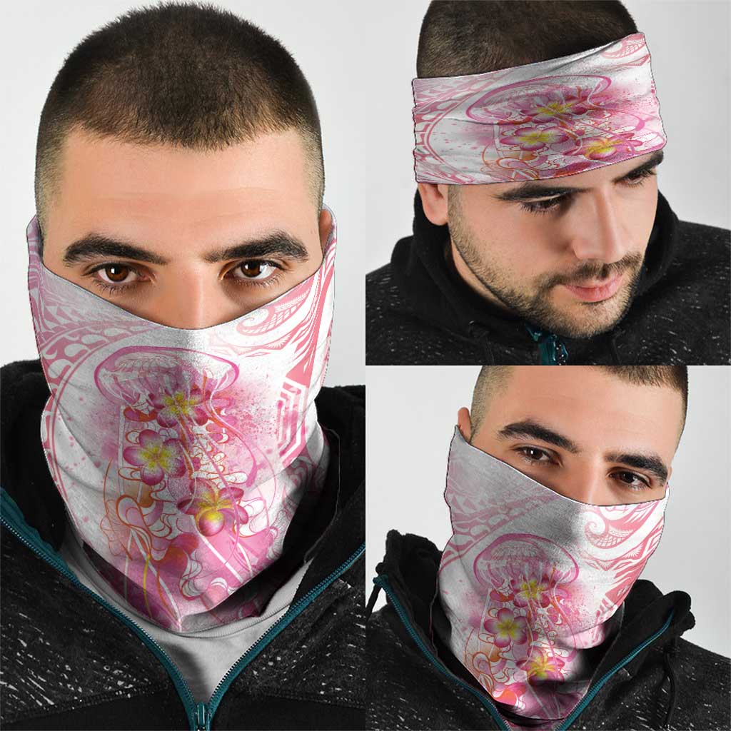 Rose Pink Polynesian Jellyfish Neck Gaiter Watercolor Glows - Polynesian Pride