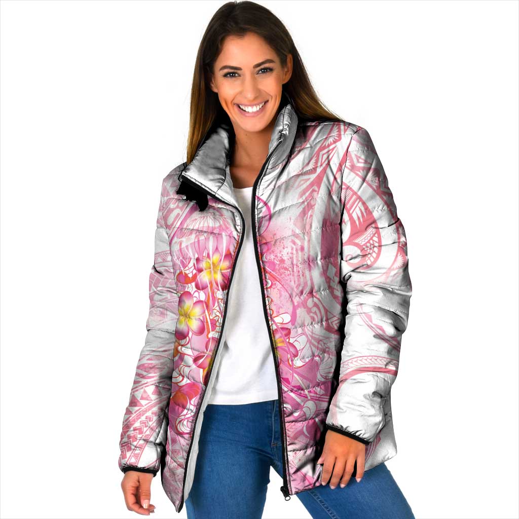 Rose Pink Polynesian Jellyfish Padded Jacket Watercolor Glows - Polynesian Pride