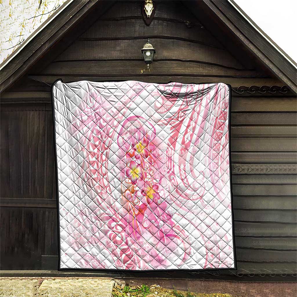 Rose Pink Polynesian Jellyfish Quilt Watercolor Glows - Polynesian Pride