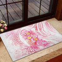Rose Pink Polynesian Jellyfish Rubber Doormat Watercolor Glows - Polynesian Pride