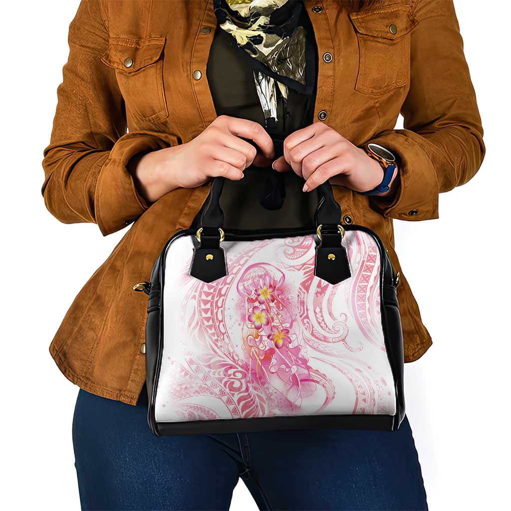 Rose Pink Polynesian Jellyfish Shoulder Handbag Watercolor Glows - Polynesian Pride