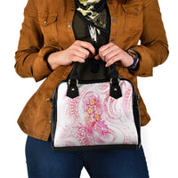 Rose Pink Polynesian Jellyfish Shoulder Handbag Watercolor Glows - Polynesian Pride