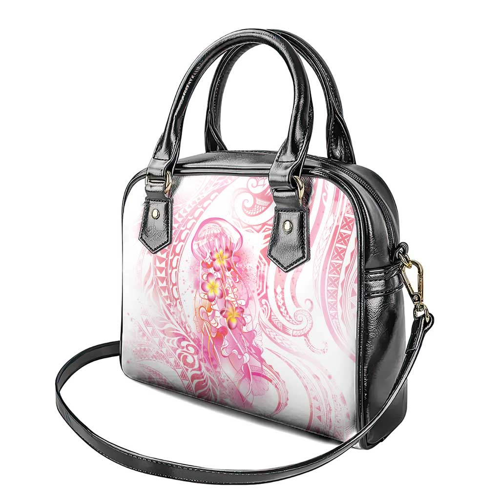 Rose Pink Polynesian Jellyfish Shoulder Handbag Watercolor Glows - Polynesian Pride