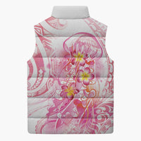 Rose Pink Polynesian Jellyfish Sleeveless Puffer Jacket Watercolor Glows - Polynesian Pride