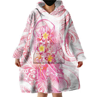 Rose Pink Polynesian Jellyfish Wearable Blanket Hoodie Watercolor Glows - Polynesian Pride