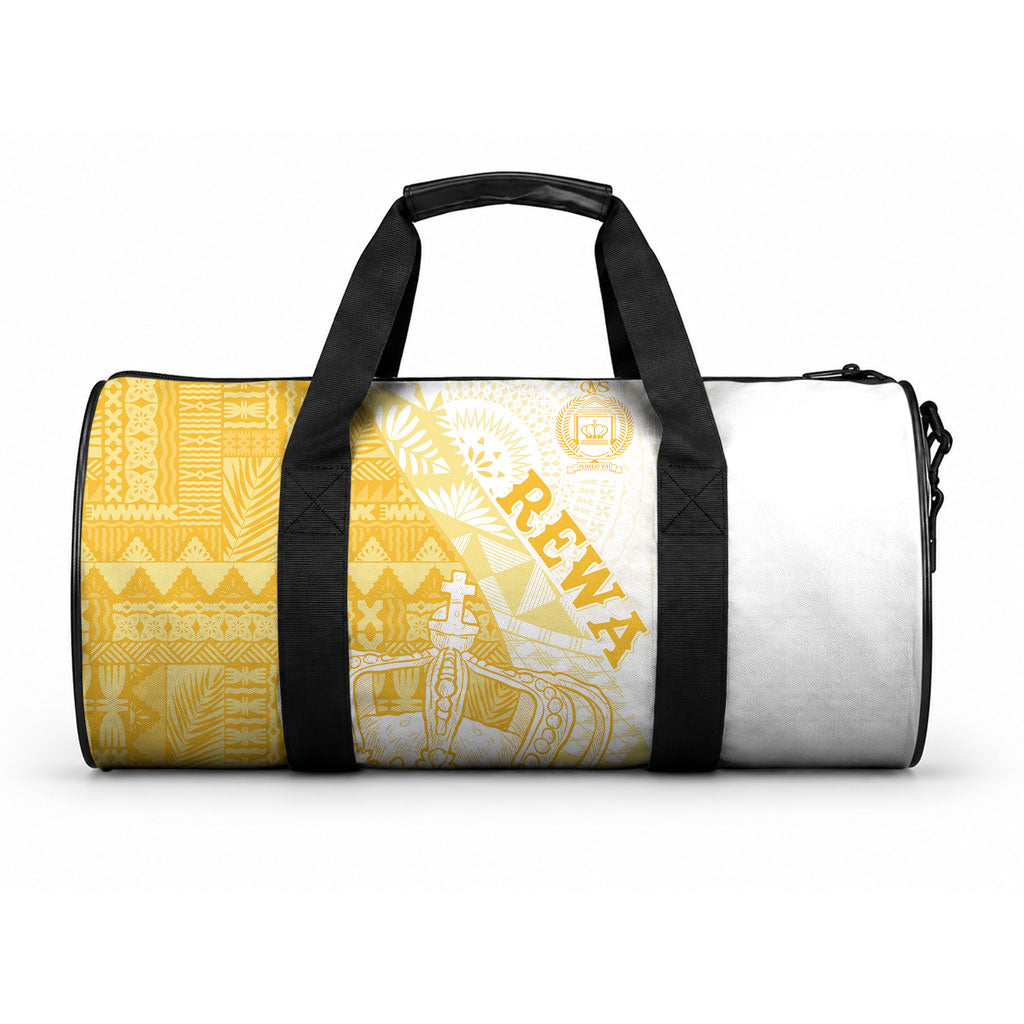 Queen Victoria School Fiji Vulinitu Rewa House Duffle Bag Masi Tapa LT7 One size Yellow - Polynesian Pride