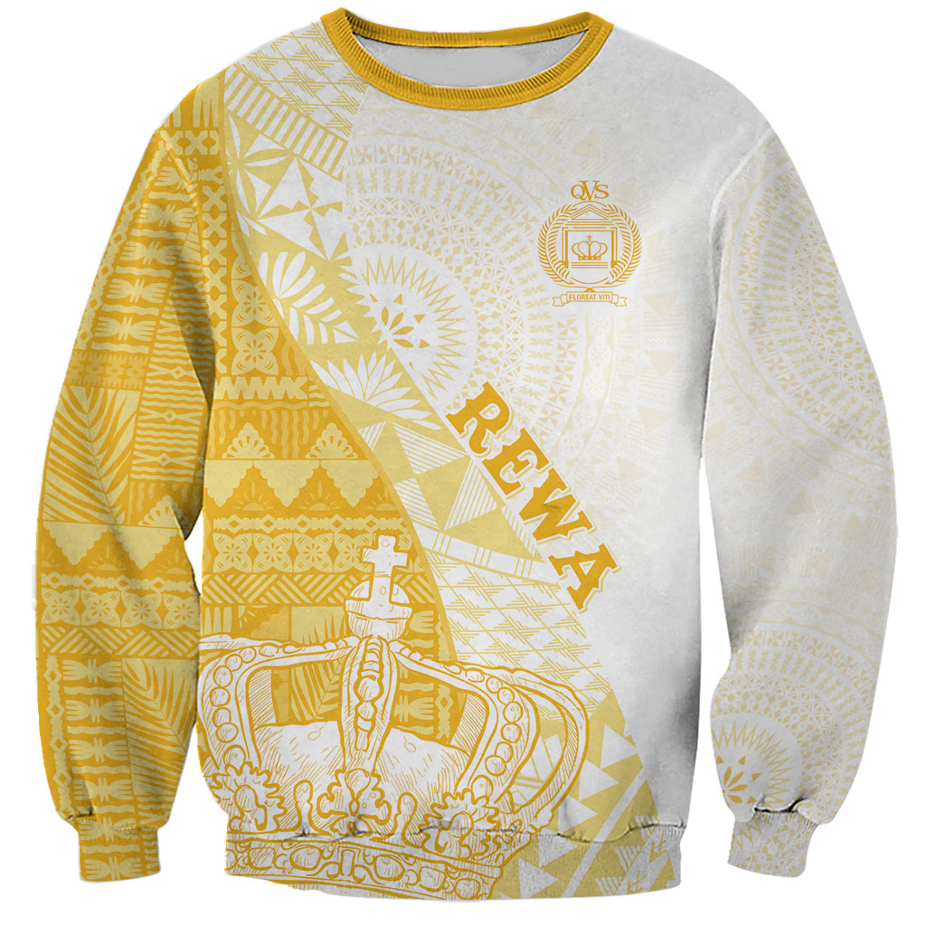 Queen Victoria School Fiji Vulinitu Rewa House Sweatshirt Masi Tapa LT7 Unisex Yellow - Polynesian Pride