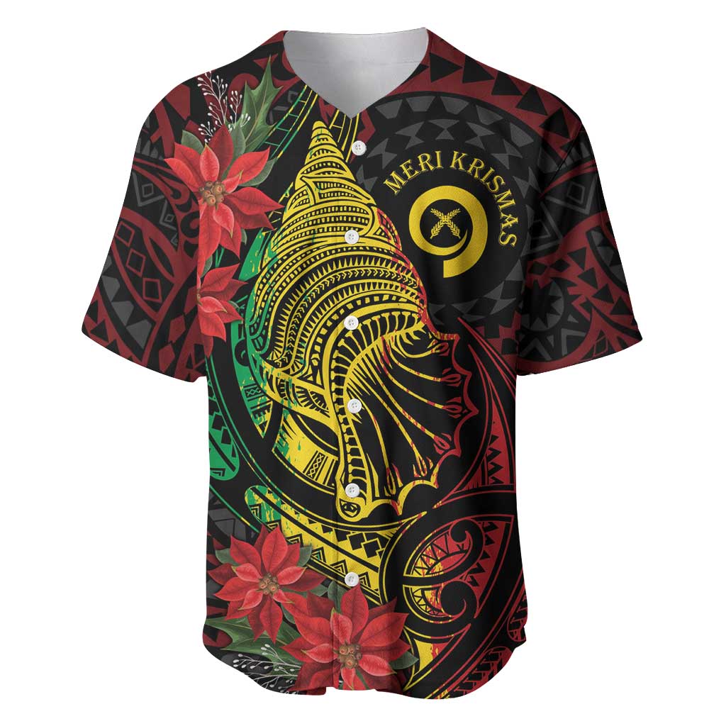 Vanuatu Meri Krismas Baseball Jersey Conch Shell Tribal Art LT7 Art - Polynesian Pride