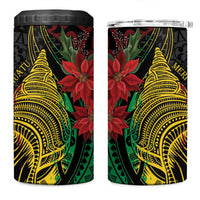 Vanuatu Meri Krismas 4 in 1 Can Cooler Tumbler Conch Shell Tribal Art
