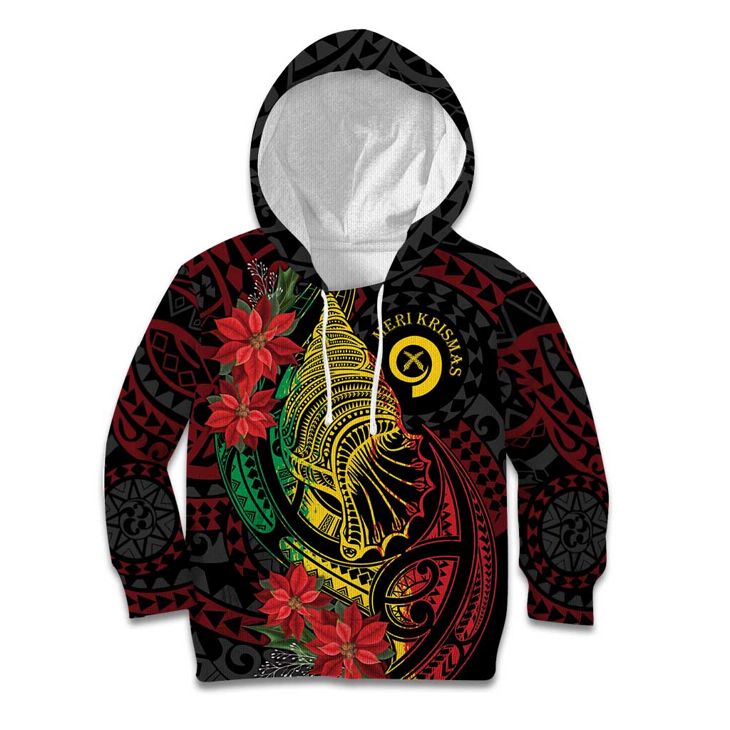 Vanuatu Meri Krismas Kid Hoodie Conch Shell Tribal Art LT7 Hoodie Art - Polynesian Pride