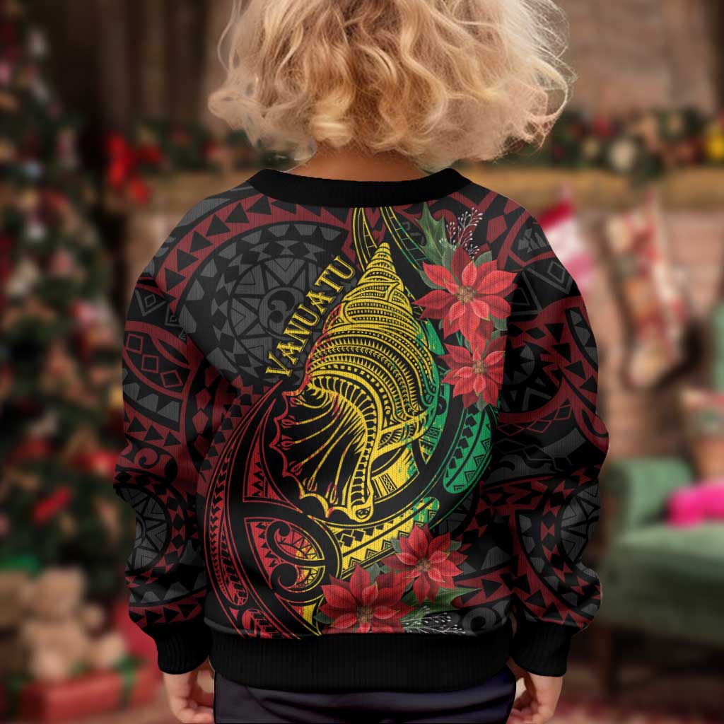 Vanuatu Meri Krismas Kid Ugly Christmas Sweater Conch Shell Tribal Art LT7 - Polynesian Pride