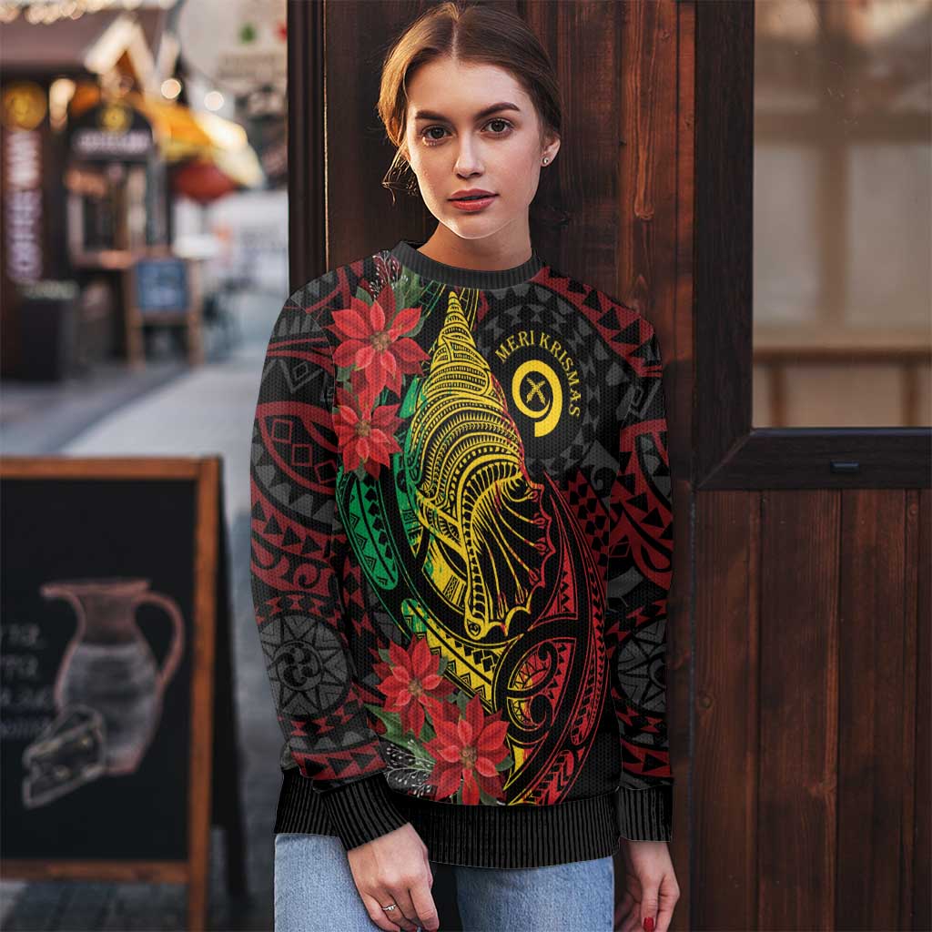 Vanuatu Meri Krismas Ugly Christmas Sweater Conch Shell Tribal Art LT7 - Polynesian Pride