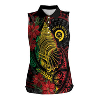 Vanuatu Meri Krismas Women Sleeveless Polo Shirt Conch Shell Tribal Art LT7 Female Art - Polynesian Pride