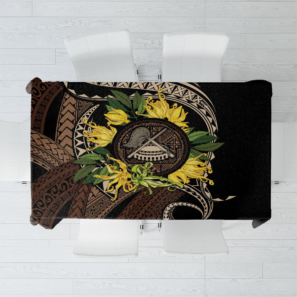 Samoa Moso'oi Flowers Tatau Tablecloth Festive Tapa Brown LT7 Brown - Polynesian Pride