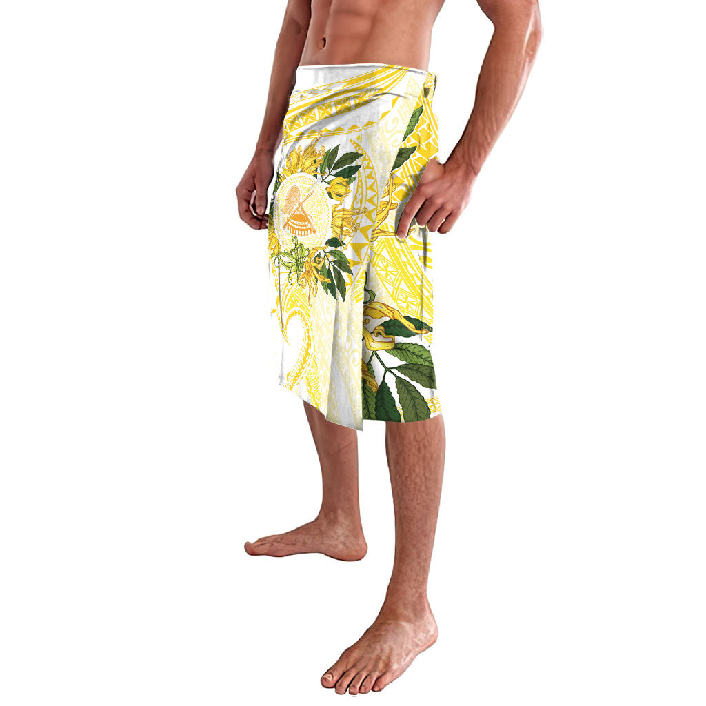 Samoa Moso'oi Flowers Tatau Lavalava Festive Golden White LT7 - Polynesian Pride