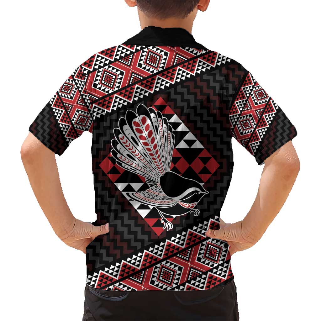 Taniko Aotearoa Kid Hawaiian Shirt Poutama Mix Piwakawaka LT7 - Polynesian Pride
