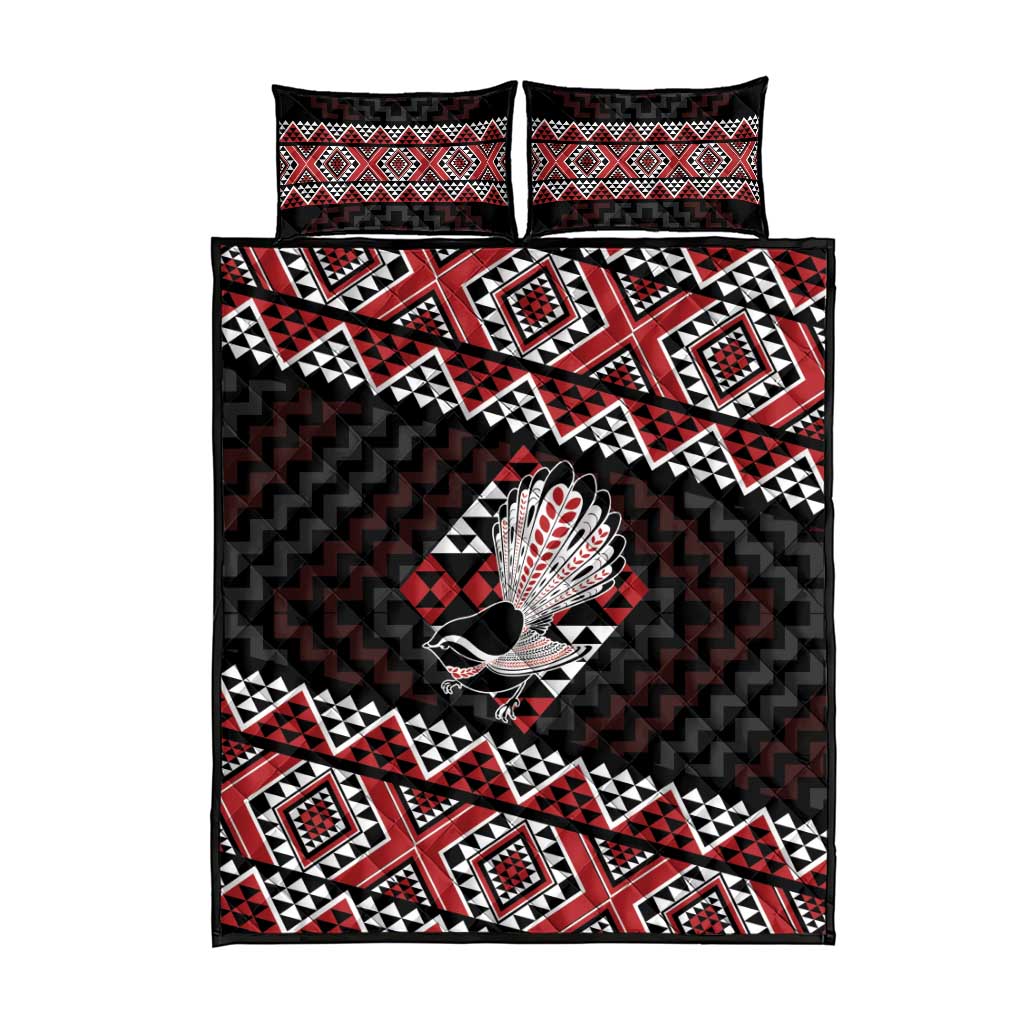 Taniko Aotearoa Quilt Bed Set Poutama Mix Piwakawaka