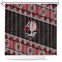 Taniko Aotearoa Shower Curtain Poutama Mix Piwakawaka