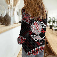 Taniko Aotearoa Women Casual Shirt Poutama Mix Piwakawaka