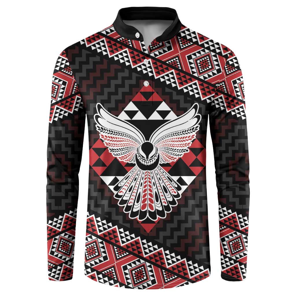 Taniko Aotearoa Button Sweatshirt Poutama Mix Piwakawaka - Ver02