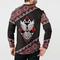 Taniko Aotearoa Button Sweatshirt Poutama Mix Piwakawaka - Ver02