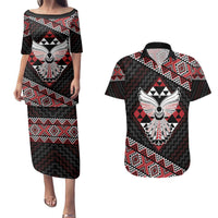 Taniko Aotearoa Couples Matching Puletasi and Hawaiian Shirt Poutama Mix Piwakawaka - Ver02
