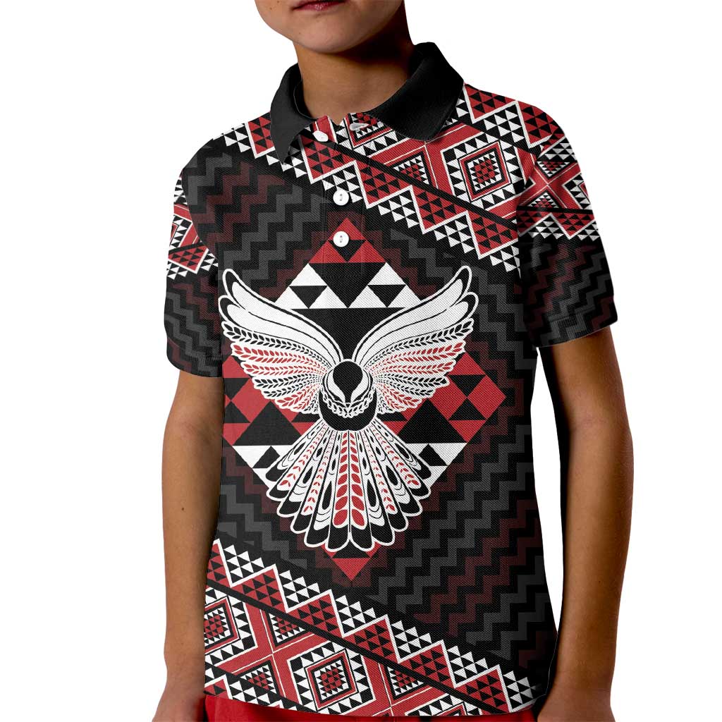Taniko Aotearoa Kid Polo Shirt Poutama Mix Piwakawaka - Ver02